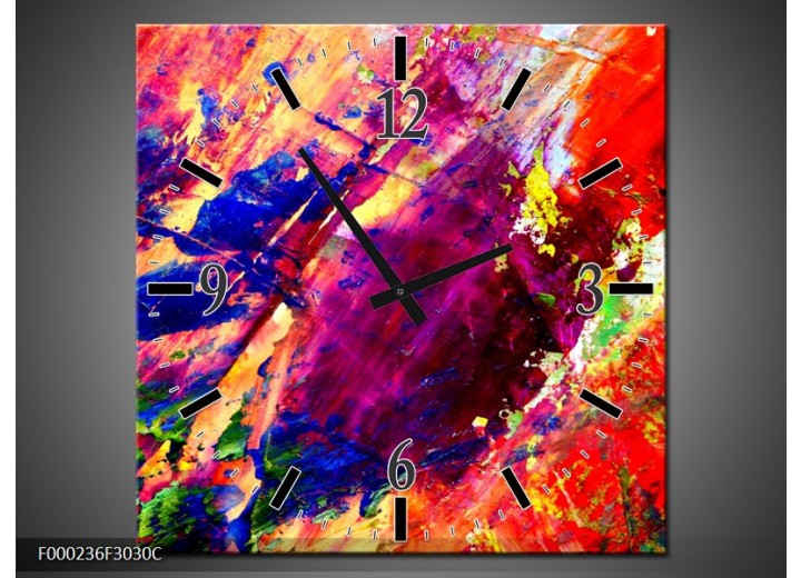 OP VOORRAAD Wandklok op Canvas Abstract | 30X30cm | F000236C