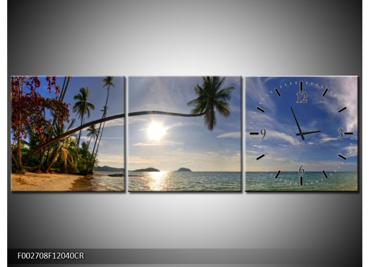 OP VOORRAAD Wandklok op Canvas Natuur | 120X40cm | F002708C