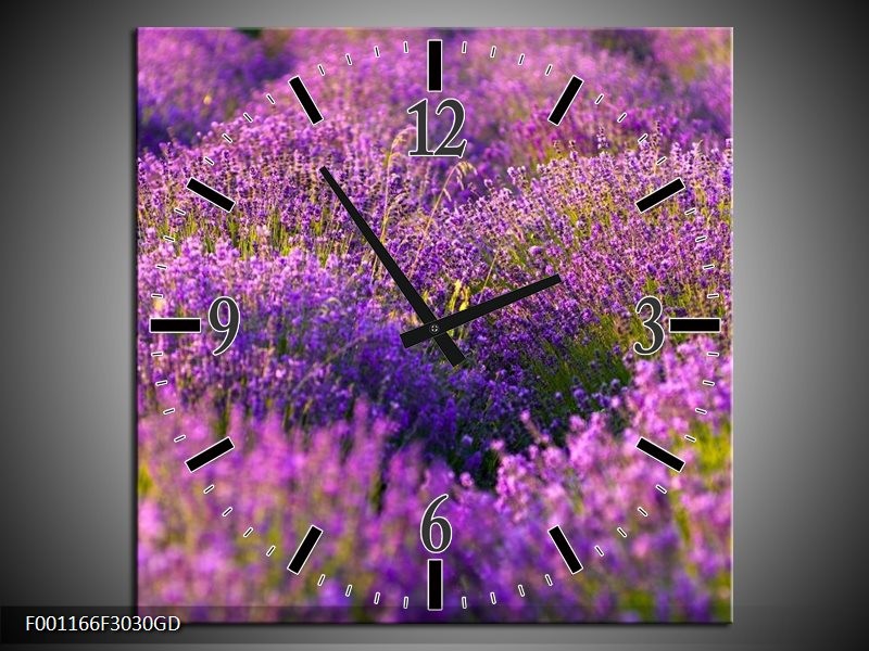 Wandklok op Glas Lavendel | Kleur: Paars, Groen | F001166CGD