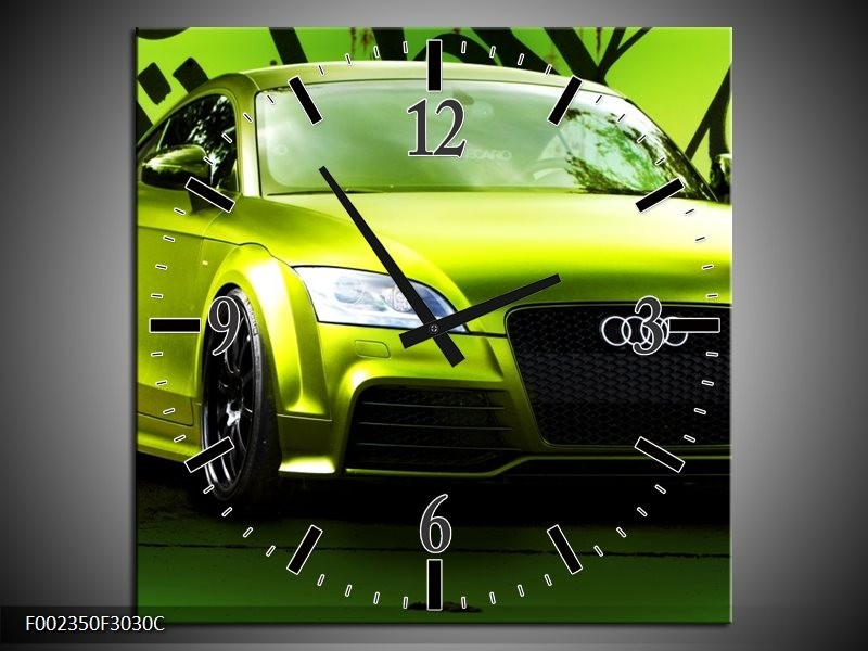 Wandklok op Canvas Audi | Kleur: Groen, Zwart | F002350C