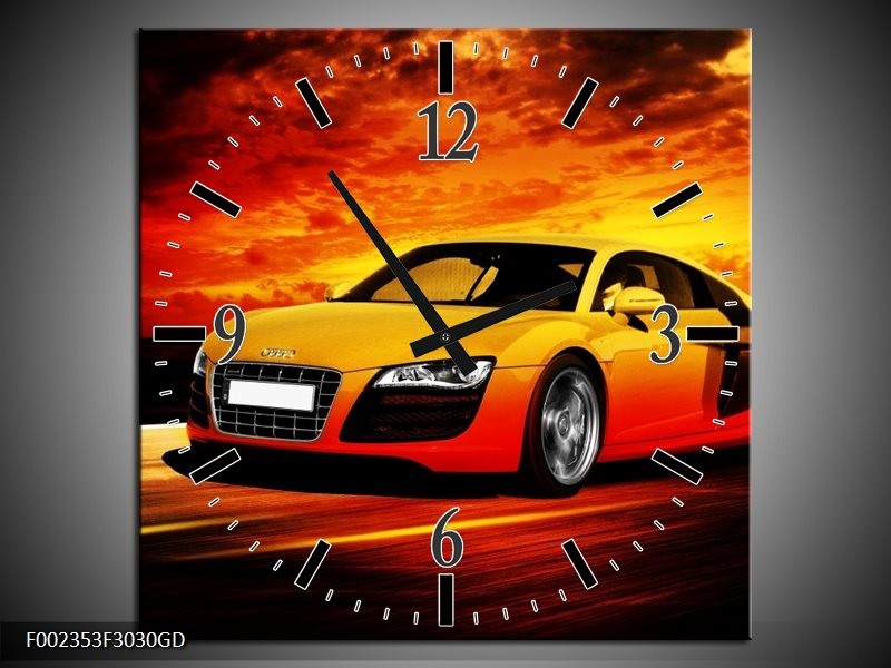 Wandklok op Glas Audi | Kleur: Geel, Oranje, Zwart | F002353CGD