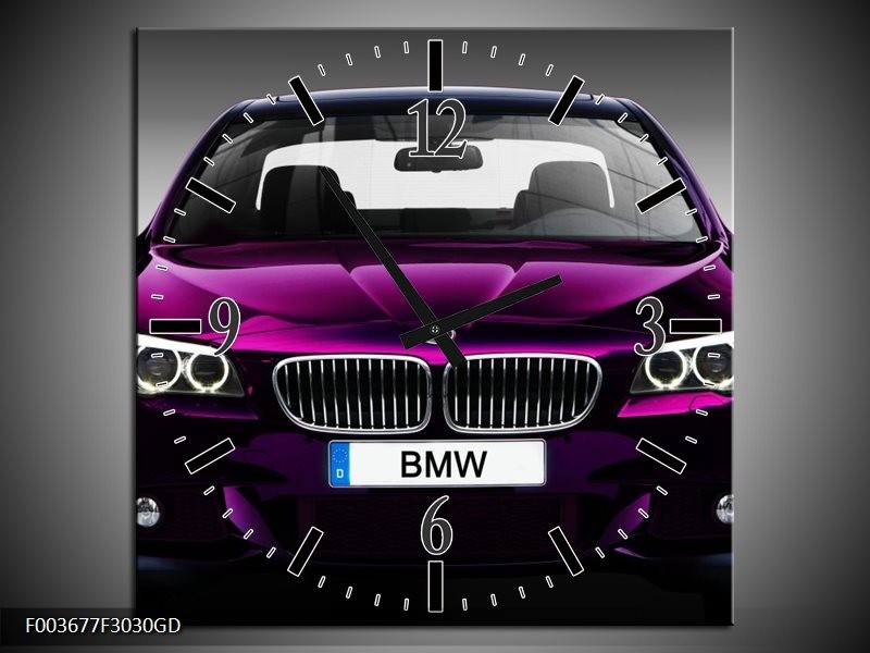 Wandklok op Glas BMW | Kleur: Paars, Grijs, Zwart | F003677CGD