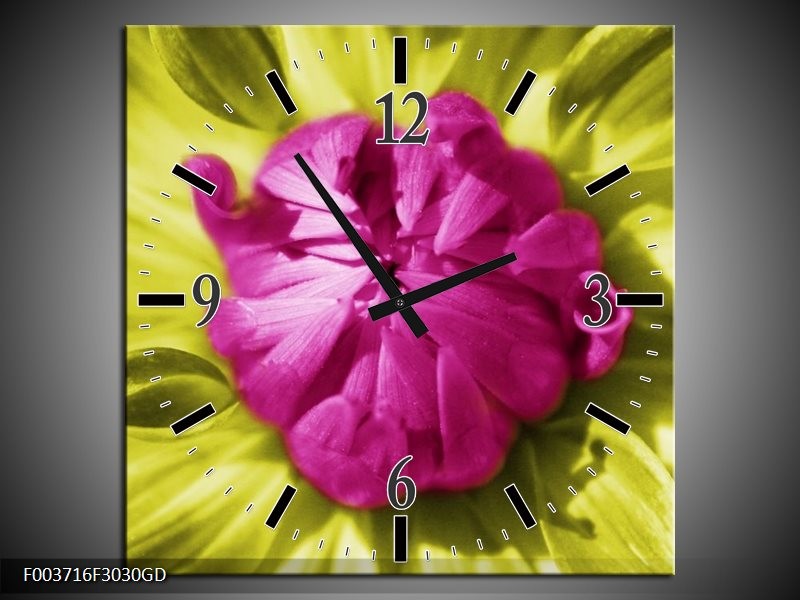 Wandklok op Glas Macro | Kleur: Roze, Groen, Wit | F003716CGD