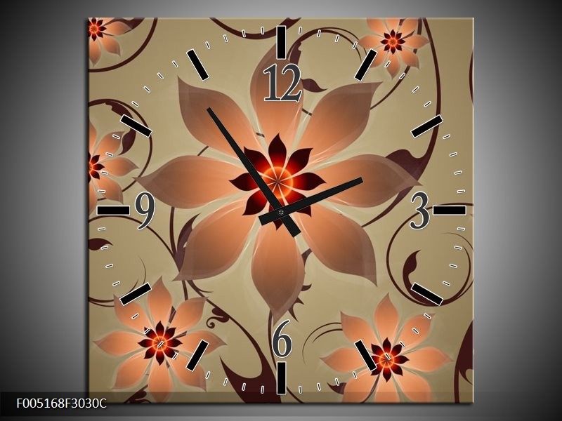 Wandklok op Canvas Modern | Kleur: Grijs, Rood, Zwart | F005168C