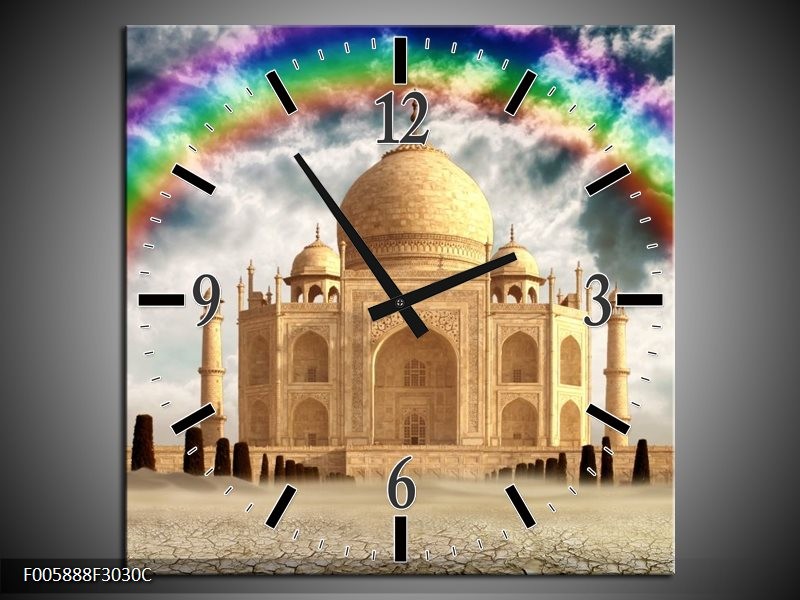 Wandklok op Canvas Taj Mahal | Kleur: Creme | F005888C