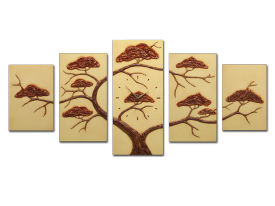 Wandklok gips reliëf | boom bonsai| 134x60x4cm