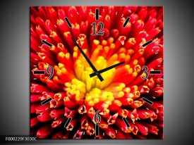 Wandklok op Canvas Natuur | Kleur: Rood, Geel | F000229C