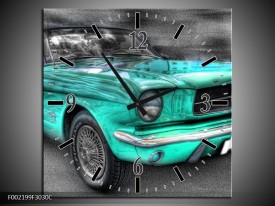 Wandklok op Canvas Mustang | Kleur: Zwart, Grijs, Blauw | F002199C