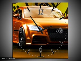 Wandklok op Canvas Audi | Kleur: Bruin, Groen, Zwart | F002351C