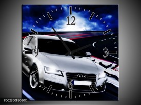 Wandklok op Canvas Audi | Kleur: Grijs, Blauw, Rood | F002360C