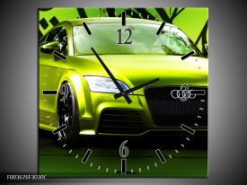 Wandklok op Canvas Audi | Kleur: Groen, Zwart | F003676C