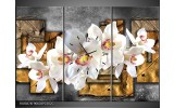 OP VOORRAAD  Wandklok op Canvas Orchidee | 90X60cm PCSV2C | F005874C