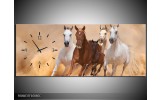 OP VOORRAAD Wandklok op Canvas Paard | 100X40cm | F006037 C