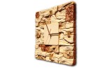 Wandklok gips reliëf | decoratieve steen motief | 30x30cm.