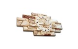 Wandklok gips reliëf | decoratieve steen motief | G | 58x27x3cm.